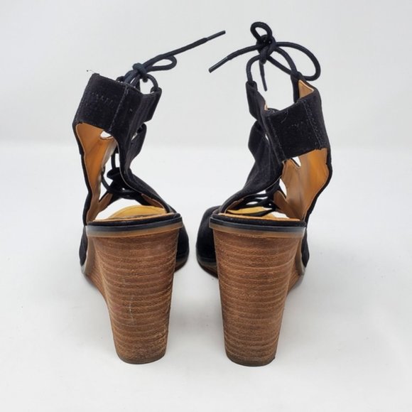 Melrose and Market Calista black lace up wedge sandal - Picture 2 of 10